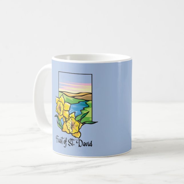 Caneca De Café Banquete de Rua David Daffodils (Frente Esquerda)