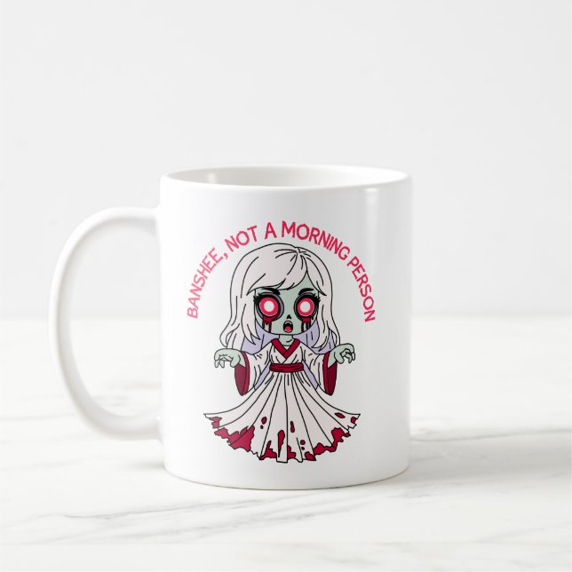 Caneca De Café Banshee Zumbi, não é uma pessoa matutina (Esquerda)