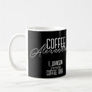Caneca De Café Bar de Café Personalizado Preto e Branco