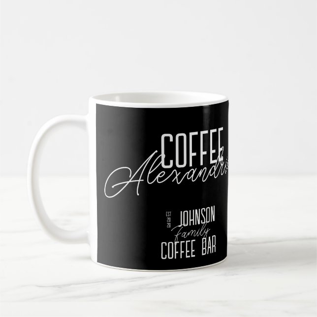 Caneca De Café Bar de Café Personalizado Preto e Branco (Esquerda)