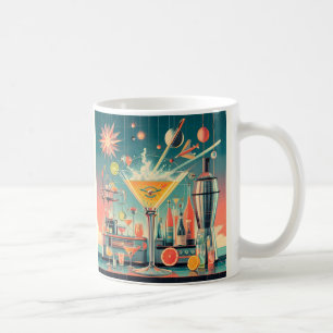 Caneca De Café Bar de Martini de Cítrico Futurista Atômico de Mea