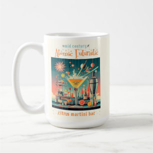 Caneca De Café Bar de Martini de Cítrico Futurista Atômico de Mea