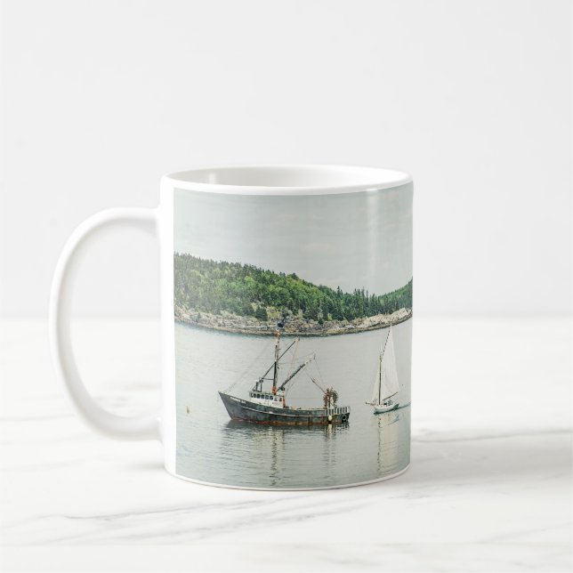 Caneca De Café Bar Harbor Maine Boats (Esquerda)