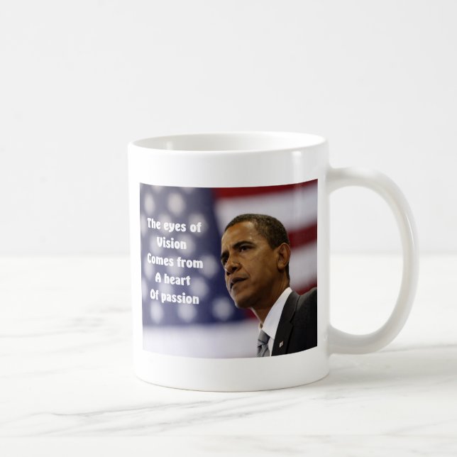 Caneca De Café Barack Obama coração da paixão (Direita)