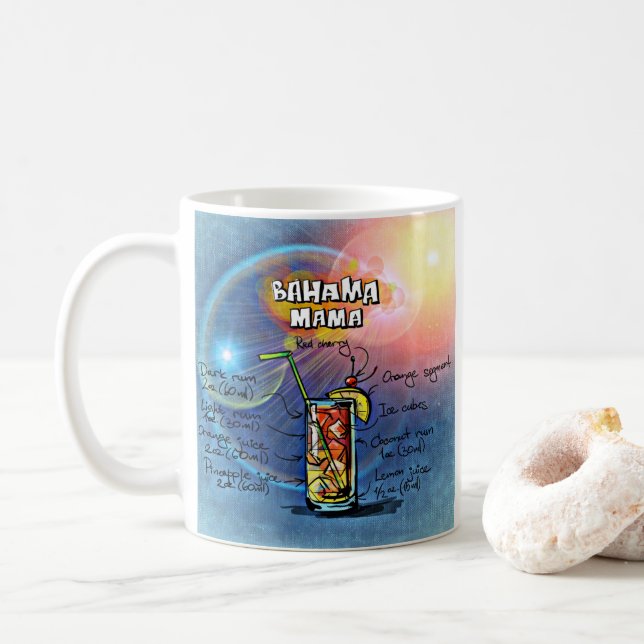Caneca De Café Barama Mama Cocktail ( nº 8 de 12 conjuntos de rec (Com Donut)