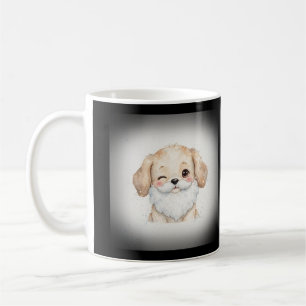 Caneca De Café Barba de Papai Noel Cachorrinho Piscando