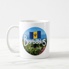 Caneca De Café "Barbados Est. Vista da Costa Leste de 1966" com S