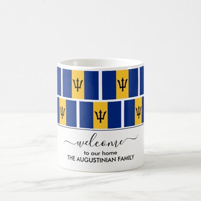 Caneca De Café BARBADOS FLAG Coffee Mug Elegante (Centro)