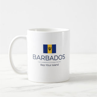 Caneca De Café Barbados Minimalista | Orgulho Diário