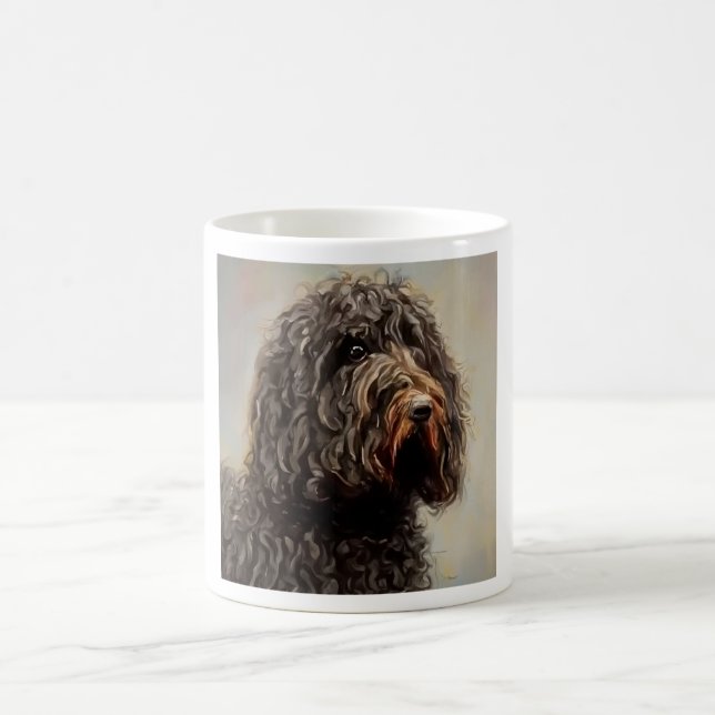 Caneca De Café Barbet - Retrato de Cachorro (Centro)