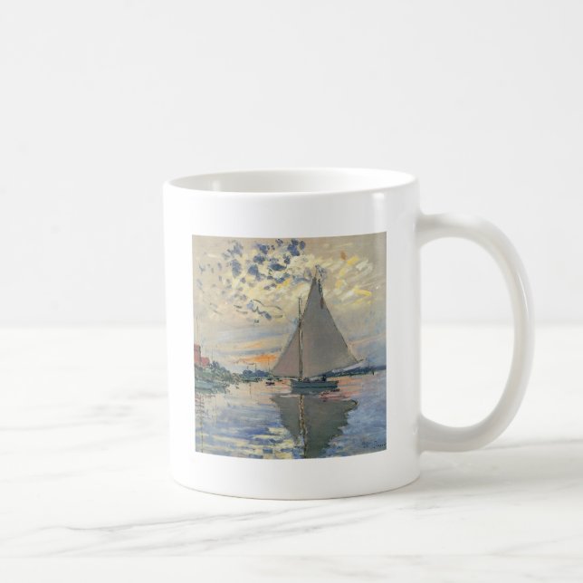 Caneca De Café Barco à Vela de Monet Impressionismo Francês Arte  (Direita)