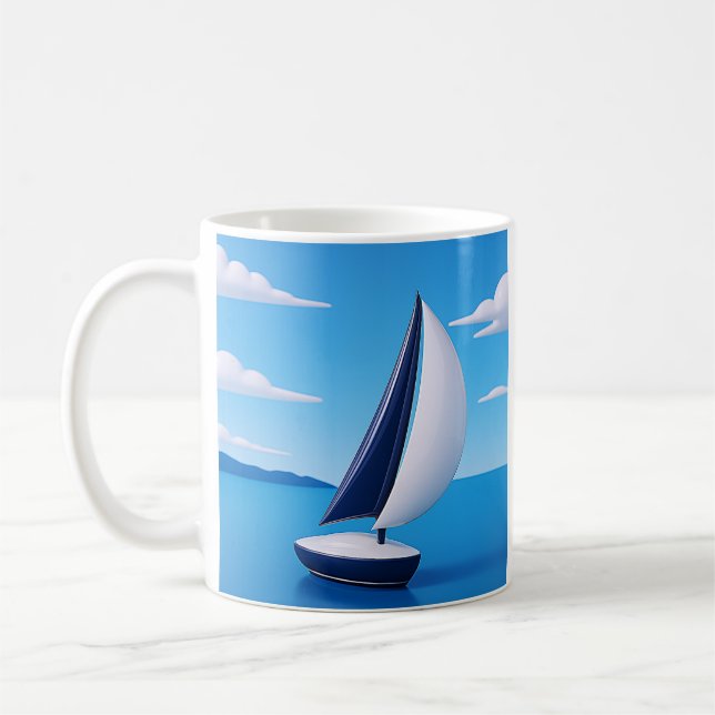 Caneca De Café Barco à Vela Pacífico Oceano  (Esquerda)