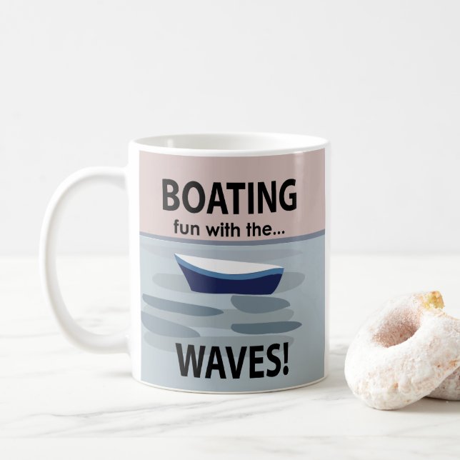 Caneca De Café Barco Barqueação Vela (Com Donut)