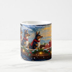 Caneca De Café Barco de Natal do Pastor da Anatólia Férias