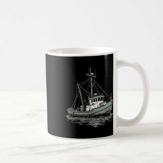 Caneca De Café Barco de Pesca Antigo – Marítimo e Náutico  (Direita)