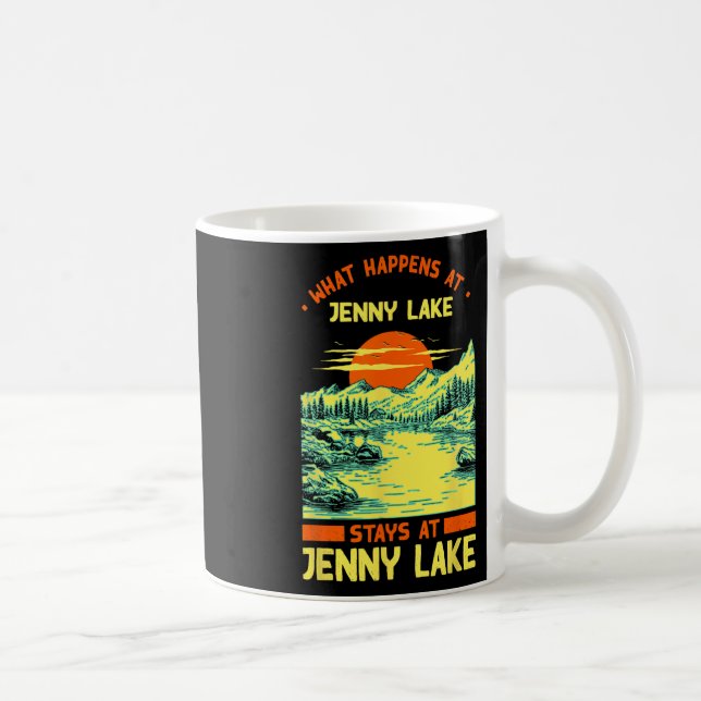Caneca De Café Barco de pesca Vaga do lago Jenny Lake (Direita)