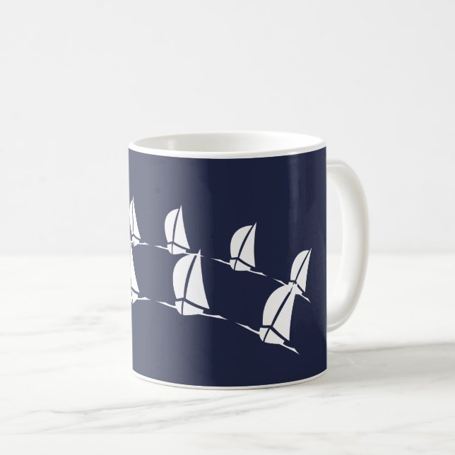 Caneca De Café Barcos à vela à vela (Frente Esquerda)