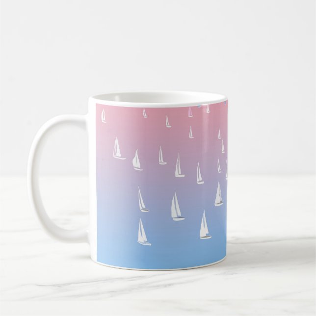 Caneca De Café Barcos a vela em corridas no mar aberto (Esquerda)