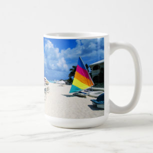 Caneca De Café Barcos e cadeiras de praia