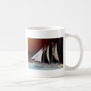 Caneca De Café Barcos sob vela