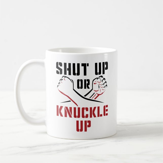 Caneca De Café Bare Knuckle Boxing Cala-te ou Arranca-te (Esquerda)