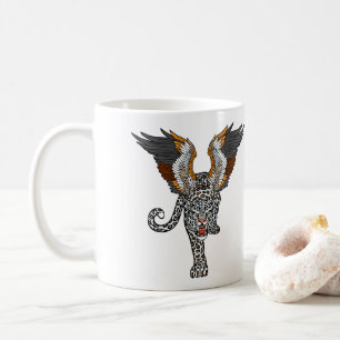 Caneca De Café Bares Aq. Leopardo lendário de neve alada