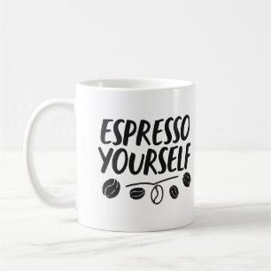 Caneca De Café Barista Humor "Espresso Você Mesmo" Pun Cote Mug