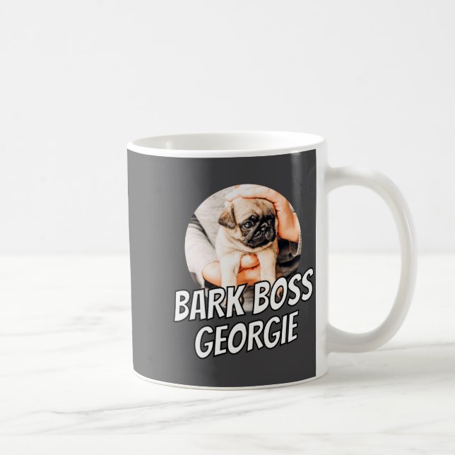 Caneca De Café Bark Boss Pet Dog Photo Modern Simple Cool  (Direita)