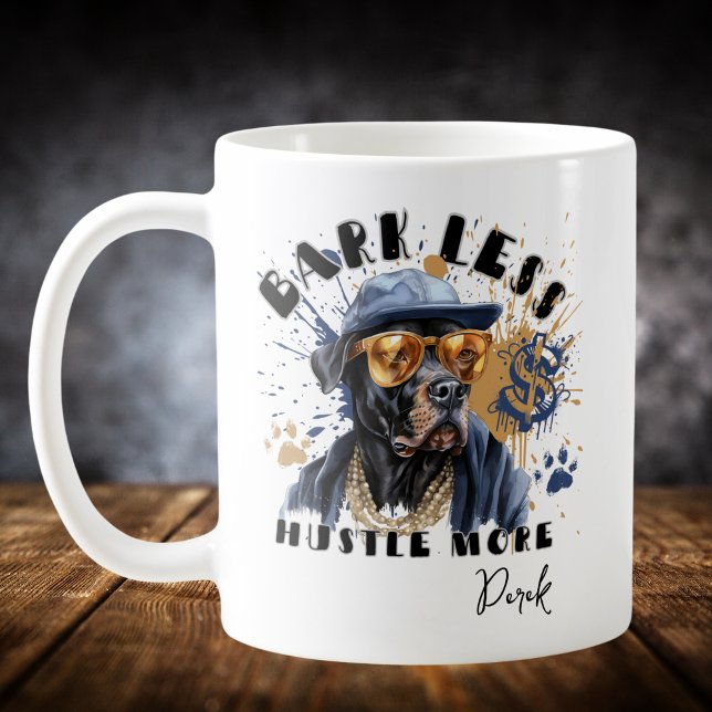 Caneca De Café Bark Less Hustle More (Criador carregado)