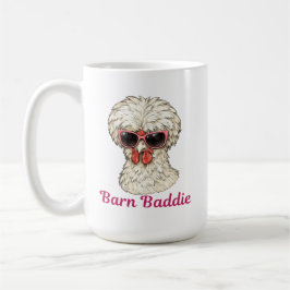 Caneca De Café Barn Baddie Funny Glam Chicken in Pink Sunglasses 