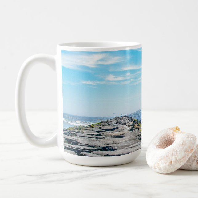 Caneca De Café Barnegat à vela na Internet no verão (Com Donut)