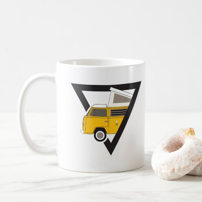 Caneca De Café barramento amarelo triangular clássico (Com Donut)