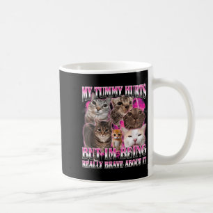 Caneca De Café Barriga dói meme de gato burro idiota engraçado
