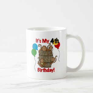 Caneca De Café barril de macacos 4º aniversário