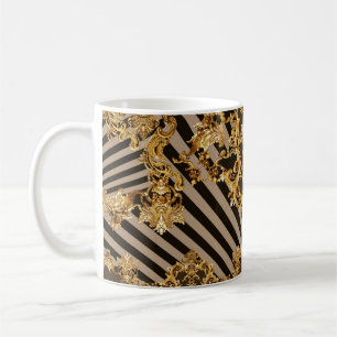 Caneca De Café Barroco ouro: padrão geométrico design