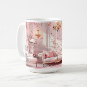 Caneca De Café Barroco Rosa