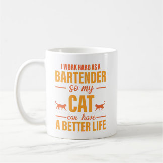 Caneca De Café Bartender Love For Cat