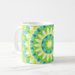 Caneca De Café Base Verde Mandala Mug