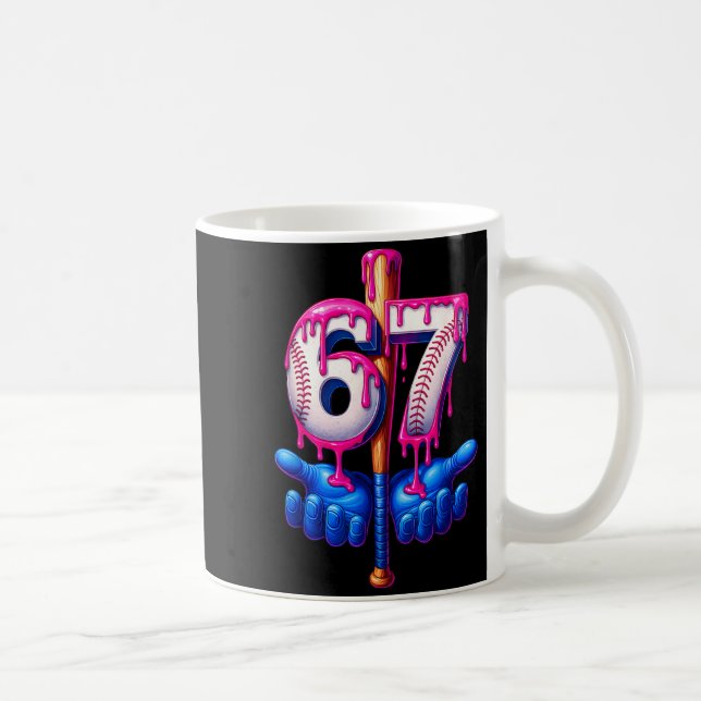 Caneca De Café Baseball Drip 6 7 Number 67 Six Seven Meme Mens Bo (Direita)