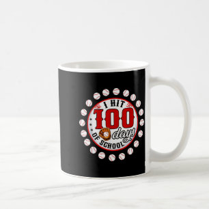 Caneca De Café Baseball eu acertei 100 dias de escola jogador de