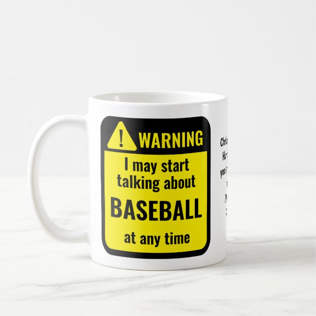 Caneca De Café Baseball Funny Personalized (Esquerda)