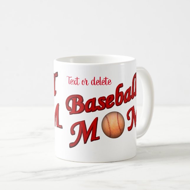 Caneca De Café Baseball Mãe Bonita Personalizada (Frente Esquerda)
