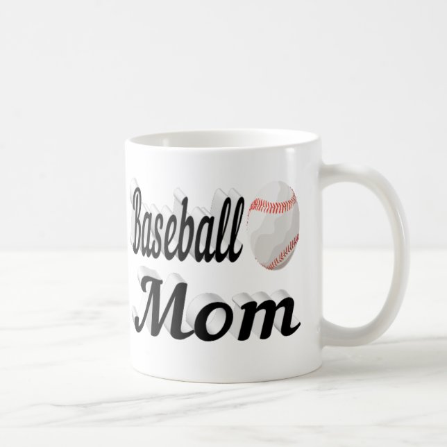 Caneca De Café Baseball Mãe metade do texto Café Mug (Direita)
