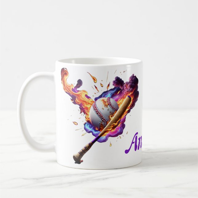 Caneca De Café Baseball no Fogo. (Esquerda)