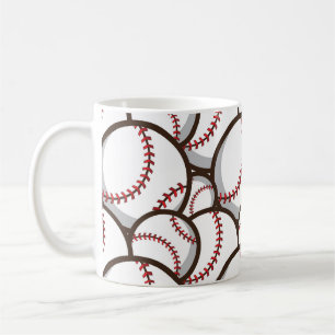 Caneca De Café Baseball: Padrão Clássico Sem Costura