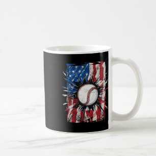 Caneca De Café Baseball Patriótico 4 De Julho Homens EUA Bandeira