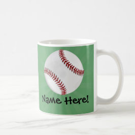 Caneca De Café Baseball personalizado em crianças verdes
