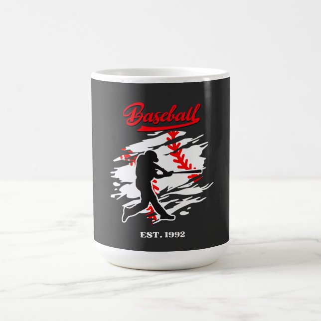 Caneca De Café Baseball Silhouette Graphic Design – EST. 1992 (Centro)