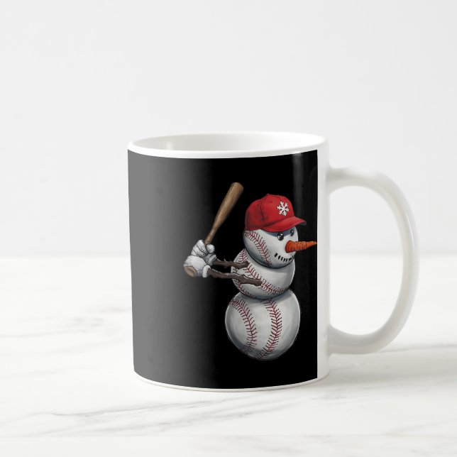Caneca De Café Baseball Snowman Snowman Natal Homens Mulheres (Direita)
