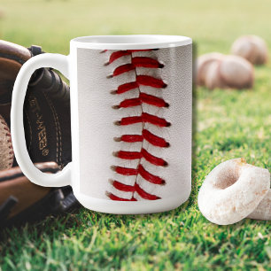 Caneca De Café Basebol e Softbol Costura Vermelha